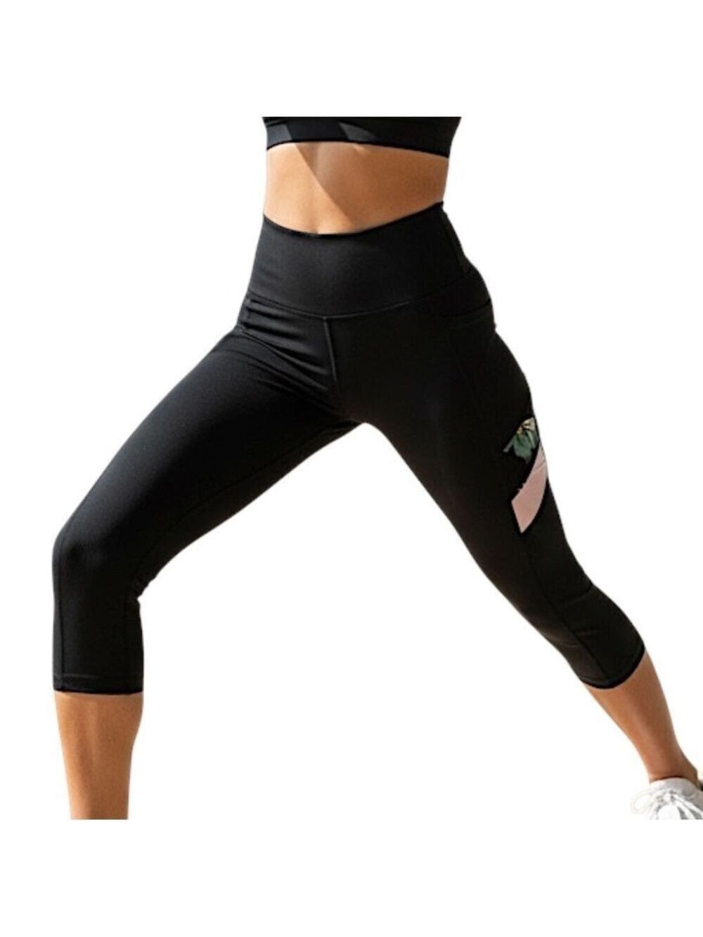 NWT Moov Activewear Montreal black Y2K style peddle pusher capri leggings XS